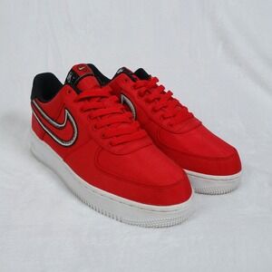 Nike Air Force 1 Low 'Reverse Stitch' Mens 9.5 University Red Retro Sneakers Y2K